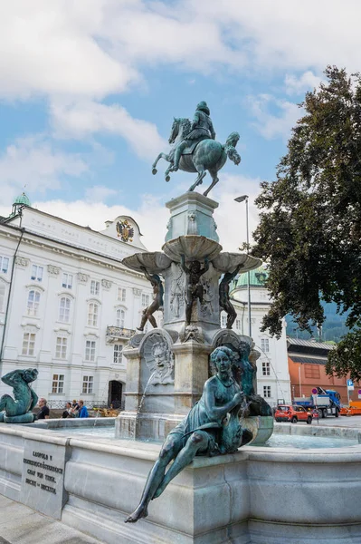 Innsbruck Austria Lipca 2020 Fontanna Leopolda Innsbrucku Muzeum Hofburg Tle — Zdjęcie stockowe