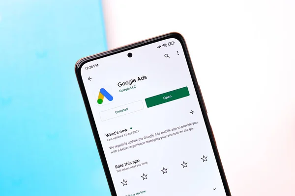 Dibrugarh Indien Mai 2021 Google Ads Logo Auf Dem Telefonbildschirm — Stockfoto