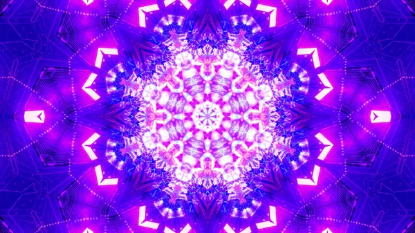 Vibrant Kaleidoscopic Illustration Bright Blue Purple Colors — Stock Photo, Image
