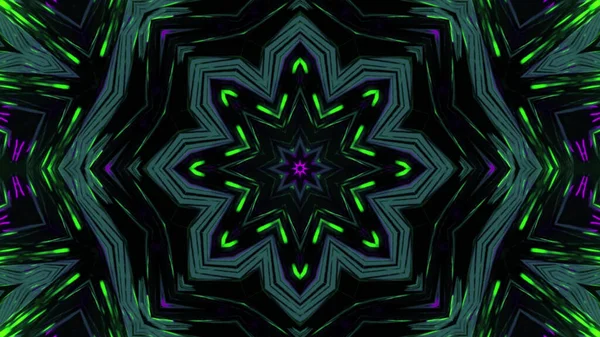 Eine Lebhafte Kühle Kaleidoskopische Illustration Schwarzen Und Grünen Farben — Stockfoto