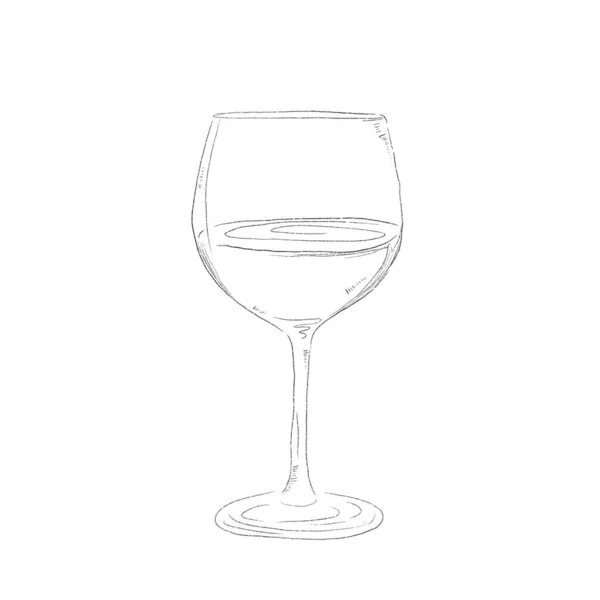 Μια Κάθετη Απεικόνιση Ενός Ποτηριού Κρασιού Λευκό Φόντο — Φωτογραφία Αρχείου