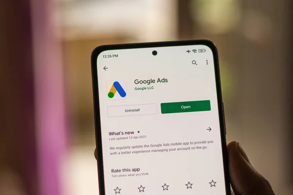 Dibrugarh Indien Mai 2021 Google Ads Logo Auf Dem Telefonbildschirm — Stockfoto