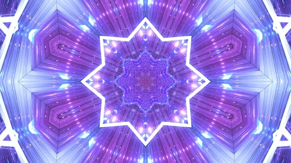 Illustration Kaléidoscopique Vibrante Aux Couleurs Bleu Vif Violet Cool Pour — Photo
