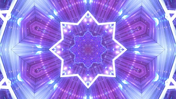 Eine Lebhafte Kaleidoskopische Darstellung Leuchtend Blauen Und Lila Farben Cool — Stockfoto