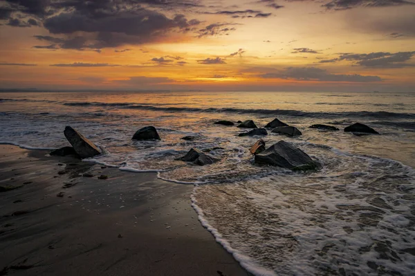 Piękny Widok Zachód Słońca Wybrzeża — Zdjęcie stockowe