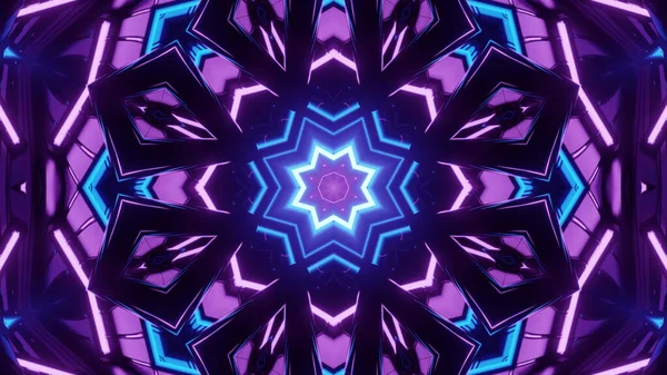 Eine Lebhafte Kaleidoskopische Illustration Schwarzen Rosa Und Blauen Farben Cool — Stockfoto