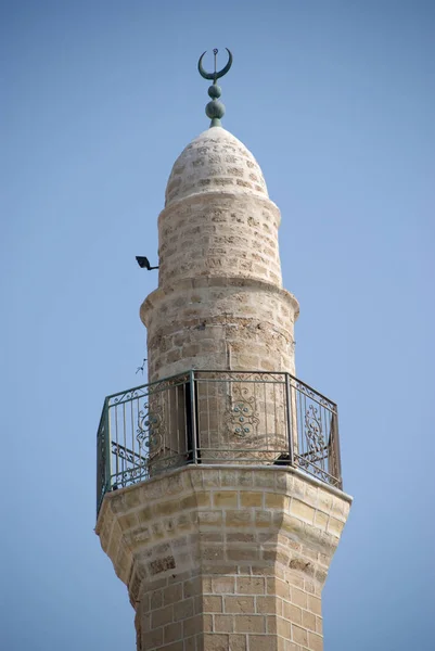 Tel Aviv Israele Maggio 2021 Torre Minareto Della Moschea Jaffa — Foto Stock