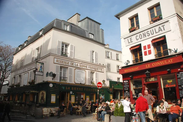 Paris France Apr 2008 People French Cafe Restaurant Street Paris — Stock Photo, Image