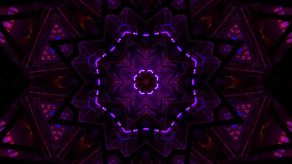 Illustration Kaléidoscopique Vibrante Aux Couleurs Noir Violet Cool Pour Papier — Photo