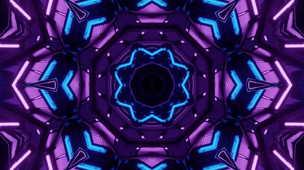 Vibrant Kaleidoscopic Illustration Black Pink Blue Colors Cool Wallpaper — Stock Photo, Image