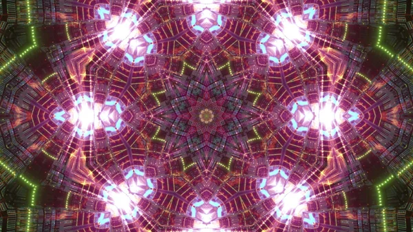 Eine Lebhafte Kaleidoskopische Illustration Leuchtenden Rosa Und Lila Farben Cool — Stockfoto