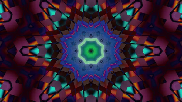 Vibrant Kaleidoscopic Illustration Black Blue Purple Colors Cool Wallpaper Background — Stock Photo, Image