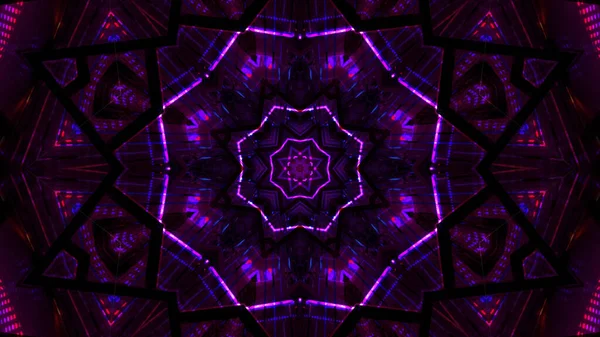 Vibrant Kaleidoscopic Illustration Black Purple Colors Cool Wallpaper Background — Stock Photo, Image