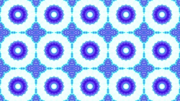 Eine Darstellung Einer Nahtlosen Kaleidoskop Illustration Leuchtend Blauen Und Weißen — Stockfoto