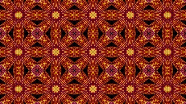 Ein Nahtloses Muster Lebendiger Kaleidoskopischer Illustrationen Leuchtenden Roten Und Schwarzen — Stockfoto