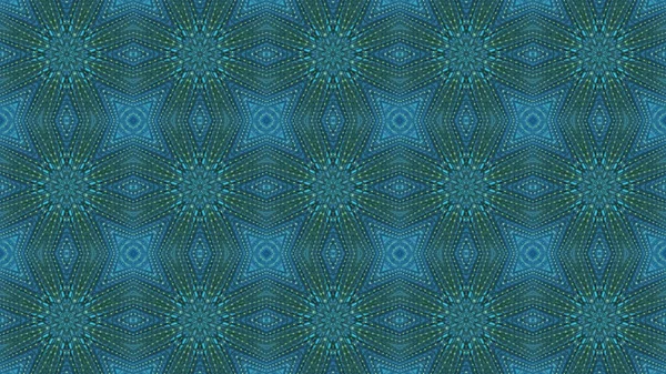 Padrão Sem Costura Ilustração Caleidoscópica Vibrante Cores Verde Escuro Azul — Fotografia de Stock