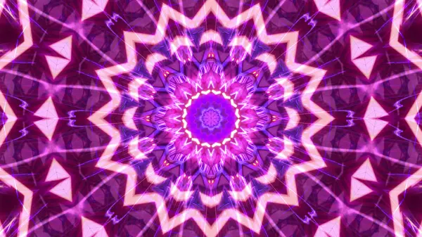 Eine Lebhafte Kaleidoskopische Illustration Leuchtenden Violetten Und Weißen Farben — Stockfoto