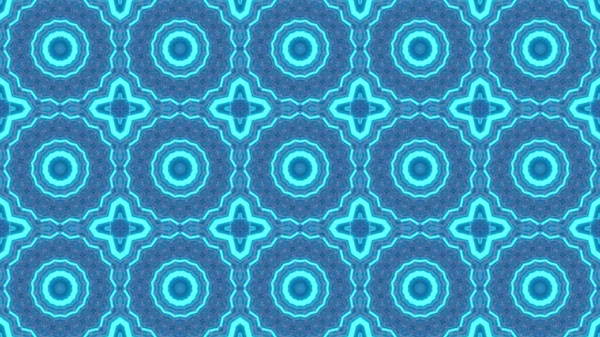 Рендеринг Бесшовного Калейдоскопа Ярко Голубого Цвета — стоковое фото