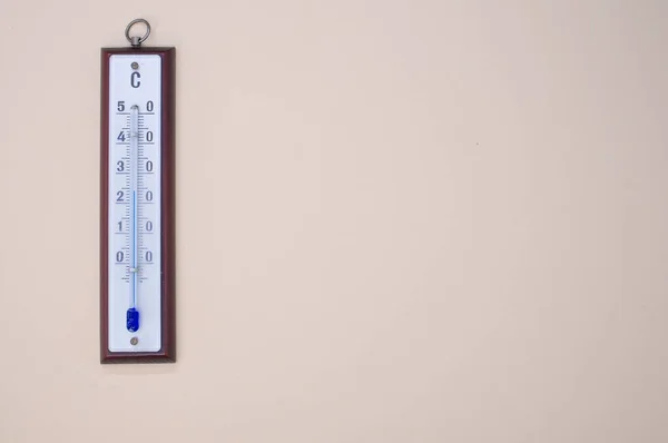 Bovenaanzicht Van Een Thermometer Roomoppervlak Met Kopieerruimte — Stockfoto