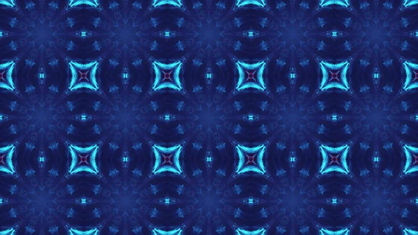 Padrão Sem Costura Ilustração Caleidoscópica Vibrante Cores Azuis Brancas Brilhantes — Fotografia de Stock