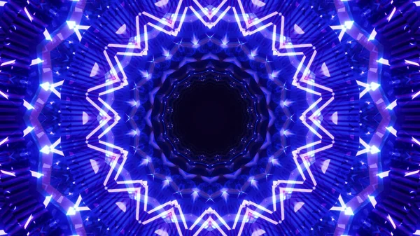 Vibrant Kaleidoscopic Illustration Bright Blue White Colors — Stock Photo, Image