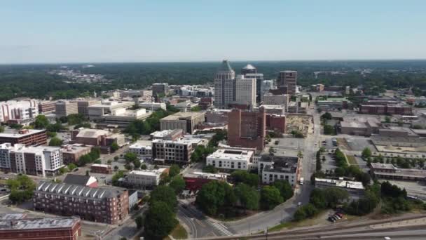 Flygfoto Över Den Berömda Staden Greensboro North Carolina Usa — Stockvideo