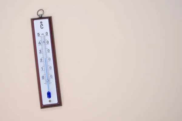 Bovenaanzicht Van Een Thermometer Roomoppervlak Met Kopieerruimte — Stockfoto