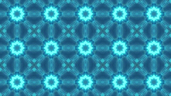 Візуалізація Безшовного Коридору Калейдоскопа Порталу Блакитними Нео Світлами — стокове фото