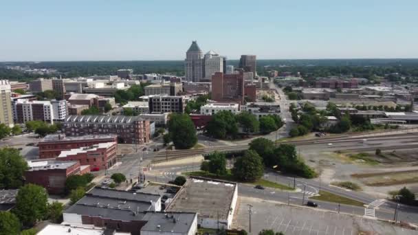 Eine Luftaufnahme Der Berühmten Stadt Greensboro North Carolina Usa — Stockvideo