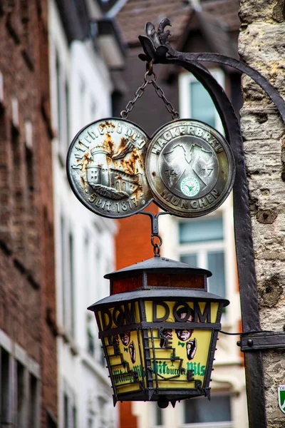 Aachen Germania Dic 2020 Lanterna Muro Del Ristorante Del Biergarden — Foto Stock