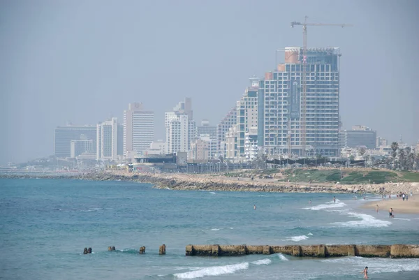 Tel Aviv Israel Maj 2012 Visa Längs Hotell Och Skyskrapor — Stockfoto