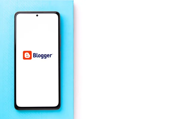 Dibrugarh India Mayıs 2021 Telefon Ekranında Blog Logosu — Stok fotoğraf