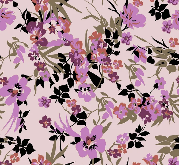 A purple floral pattern for wallpaper and background