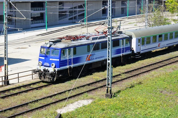 Poznan Poland May 2017 Electric Train Rails City Center — Stock Photo, Image