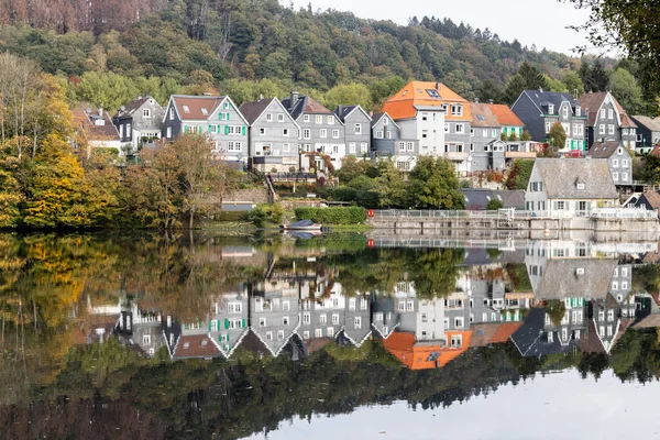 Beyenburg Víztározó Gátfal Történelmi Falu Wupper Folyónál — Stock Fotó