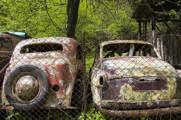 Muitos Carros Antigos Vintage Parque — Fotografia de Stock