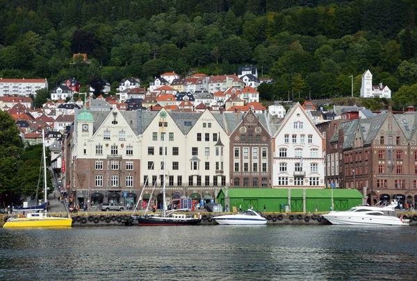Bergen Norway Aug 2018 View Row Historic Buildings Waterfront Bergen — Stock Photo, Image
