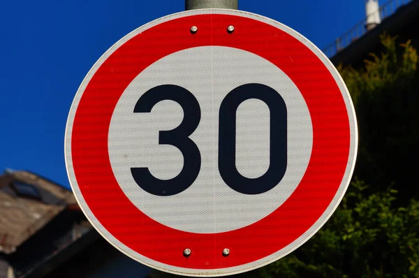 Mza Maksimum Hız Saat Alman Trafik Levhası Hayır 274 Mavi — Stok fotoğraf