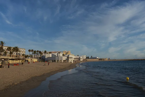 Cadiz Spanien Juni 2021 Solnedgång Stranden Caleta Cadiz — Stockfoto