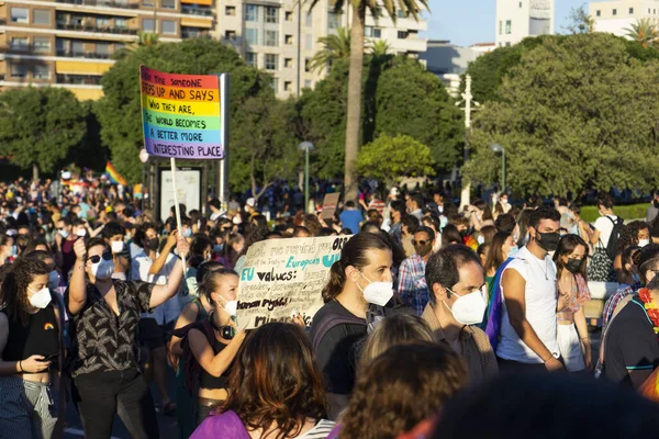 Valencia Espanha Junho 2021 Orgulho Gay Valencia 2021 Pessoas Celebram — Fotografia de Stock