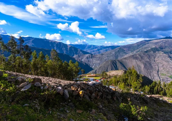 Chmurne Niebo Nad Rzeką Mantaro Wiejskie Miasto Peru — Zdjęcie stockowe