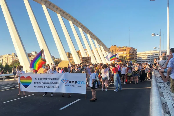Valencia Spain Jun 2021 Fathers Lgbt Pride Manifestation 2021 Valencia — 스톡 사진