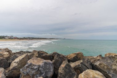 A scenic view of a peaceful ocean in Playa de Tuxpan beach, Veracruz, Mexico clipart