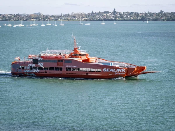 Auckland Nouvelle Zélande Juin 2021 Vue Aérienne Traversier Sealink Desservant — Photo