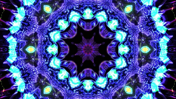 Een Abstracte Illustratie Van Levendige Gloeiende Blauwe Lichten Cirkelvormige Patronen — Stockfoto