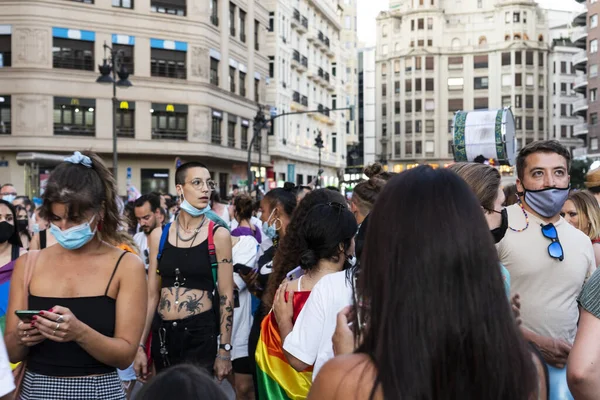 Valencia Espanha Junho 2021 Orgulho Gay Valencia 2021 Pessoas Celebram — Fotografia de Stock