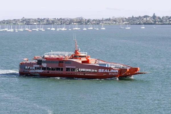 Auckland Nouvelle Zélande Juin 2021 Vue Aérienne Traversier Sealink Desservant — Photo