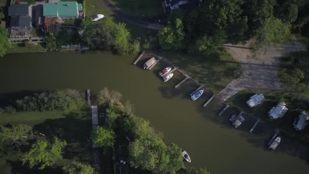 Aerial Shot Port Bruce Provincial Park Aylmer Ontario Canada Sunny — Stock Video