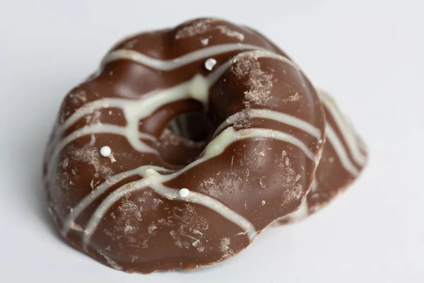 Primer Plano Rosquillas Caseras Plato Blanco — Foto de Stock