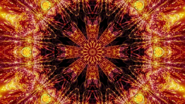 Kaleidoskopické Pozadí Vzory Červenými Žlutými Barvami — Stock fotografie